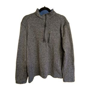 Woolrich Angler Quarter Zip Fleece Men's XL Gray Pullover Sweatshirt